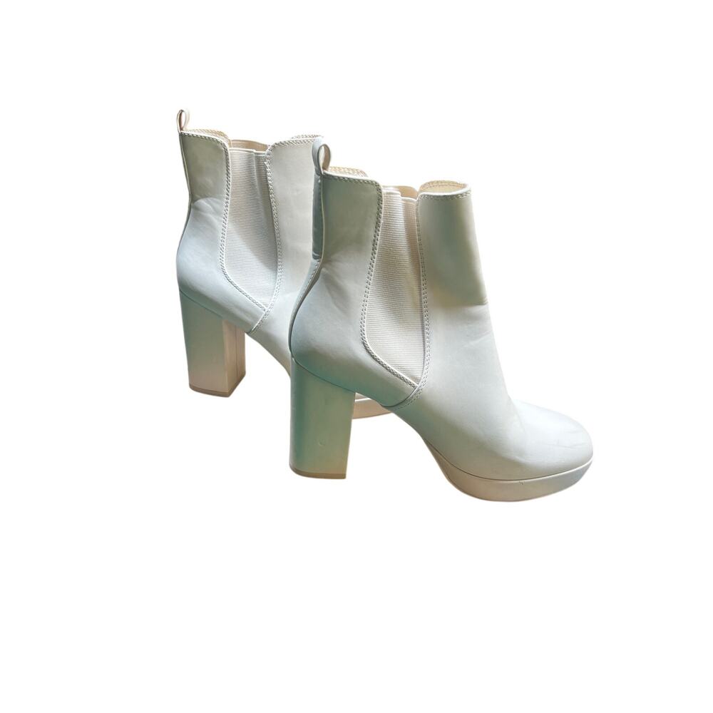 Altar'd State Cream Faux Leather Platform Chelsea Boots - Block Heel